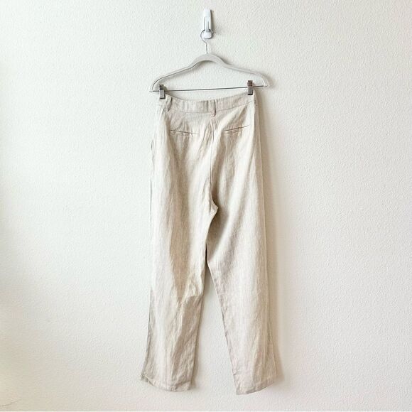 NWT Revolve SOVERE Natural Straight Leg Linen Pants in Beige Size Medium - Picture 5 of 11